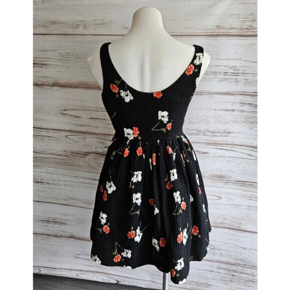 Kate Moss Topshop Black Waffle Knit Fit and Flare Party Dress sz 4 - Picture 4 of 6